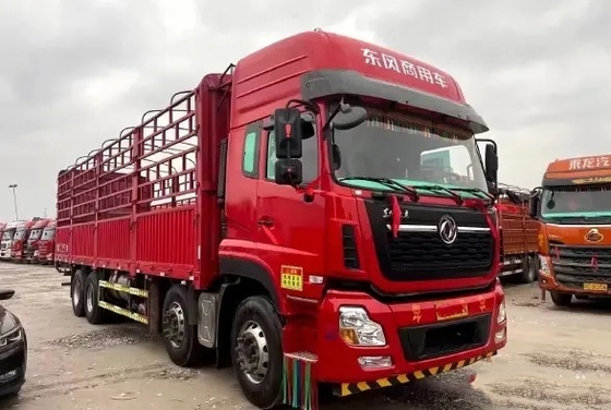 A carga usada transporta a caixa de engrenagens alta Dongfeng Lorry Truck dos pneus do modo 12 da movimentação do telhado 420hp 8×4 da carga 17.8t avaliado RAPIDAMENTE