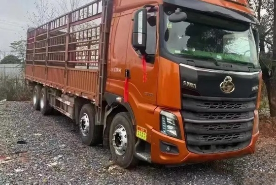 a ?a mão Lorry Orange Color 12 mede o caminhão da carga dos cilindros 420hp 2021year Dongfeng do motor 6 de Yuchai do modo da movimentação 8×4