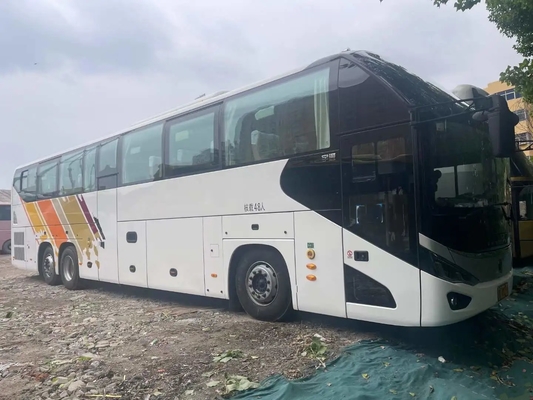 O motor definidamente grande dobro de Weichai dos assentos do compartimento de bagagem 48 do ônibus da segunda mão com A/C usou o ônibus de excursão ZK6137
