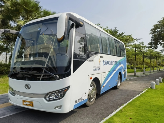 O diesel usado transporta o ônibus externo XMQ675 de Kinglong da porta de balanço de 2016 cilindros do motor 4 de Yuchai dos assentos do ano 28