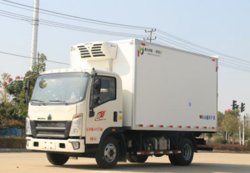 A carga usada transporta o tipo de Dirve HOWO da mão esquerda do modo da movimentação do caminhão refrigerado 4×2 do ³ dos 10m da capacidade de carga