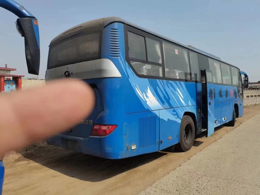 Ônibus mais alto usado KLQ6115 movimentação azul diesel da mão da disposição dos assentos do motor 280hp 2+3 de Yuchai dos assentos da cor 59 do ônibus da ?a