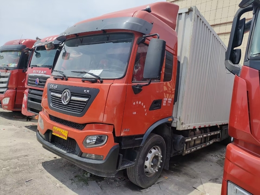Caminhões usados Cummins Engine da carga caixa de engrenagens rápida de 245 cavalos-força 10 medidores de cabine alta longa Dongfeng Van Truck do telhado