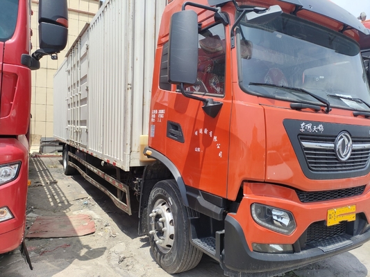 Caminhões usados Cummins Engine da carga caixa de engrenagens rápida de 245 cavalos-força 10 medidores de cabine alta longa Dongfeng Van Truck do telhado