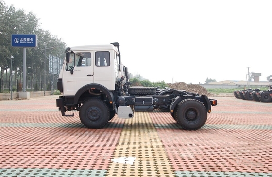 6 Pneus usados camiões de carga média 4 * 2 Beiben cabeça de tractor 300 hp teto plano Euro 3