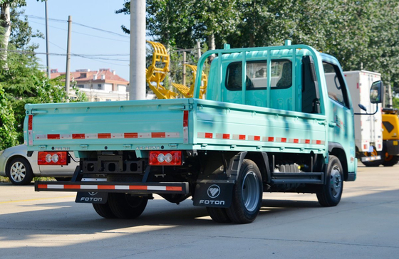 Caminhão de carga de caixa usada Caminhão de carga de caixa única Caminhão leve Foton Caminhão de cama plana 3,7 metros de comprimento Caminhões traseiros de dupla