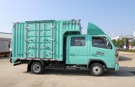 Caminhões de carga leve usados 2.7 metros Caixa de contentores 2 + 3 assentos Cabina dupla Marca chinesa Foton