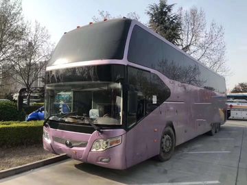 Diesel dos ônibus e dos treinadores da segunda mão de Yutong 63 assentos 2013 roxo do ano LHD