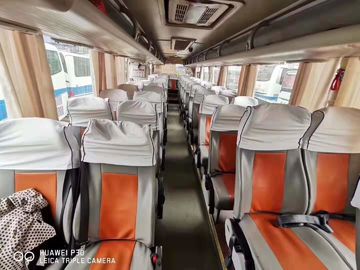 Branco azul usado Yutong do ônibus dos assentos do ônibus 55 da pousa-copos do diesel LHD 2014 anos ZK6118