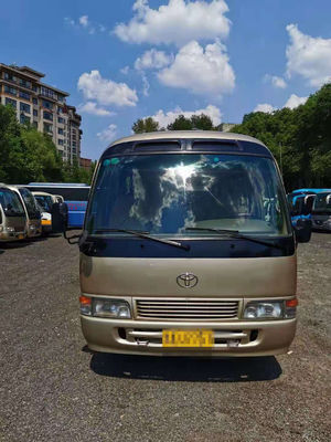 O ônibus usado 23 assentos da pousa-copos usou Mini Bus Toyota Coaster Bus com o motor de gasolina 3RZ direção da mão esquerda de 2012 anos