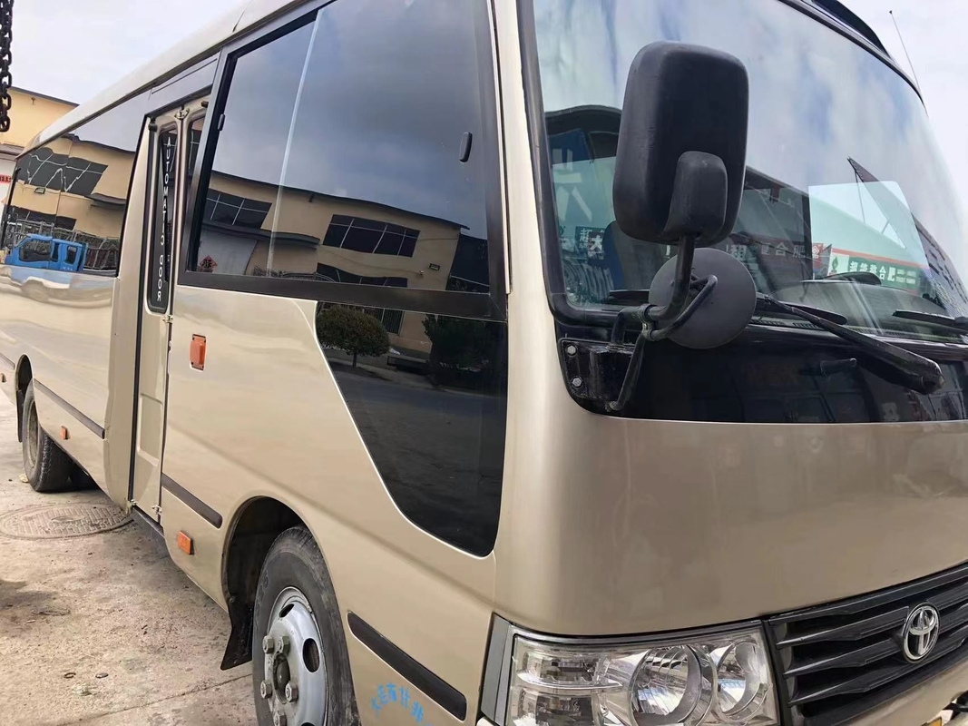 Toyota Mini Used Coaster Bus With saiu porta do passageiro de 23 assentos 1Hz motor diesel