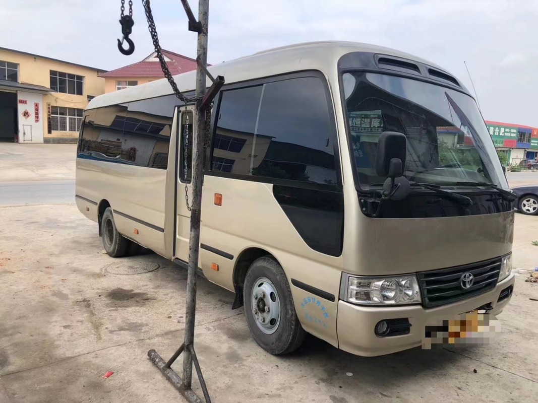 Toyota Mini Used Coaster Bus With saiu porta do passageiro de 23 assentos 1Hz motor diesel