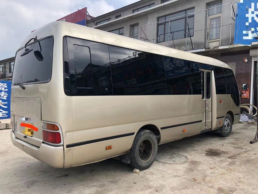 Toyota Mini Used Coaster Bus With saiu porta do passageiro de 23 assentos 1Hz motor diesel