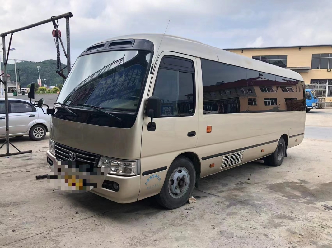 Toyota Mini Used Coaster Bus With saiu porta do passageiro de 23 assentos 1Hz motor diesel