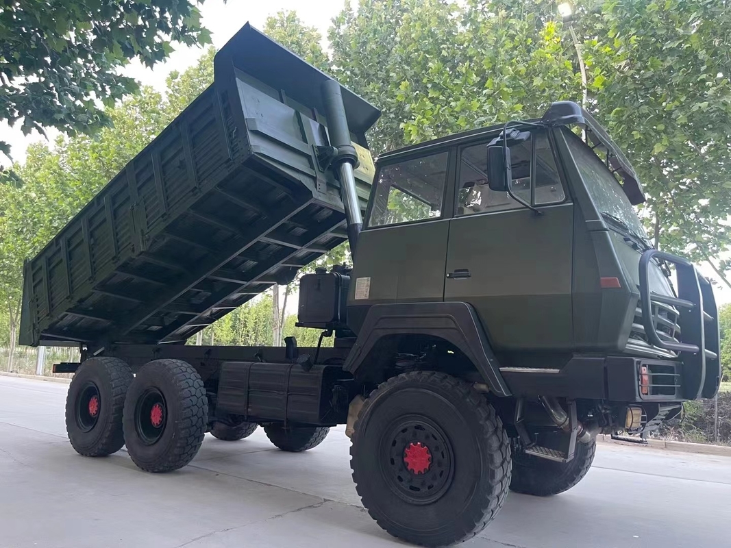 Caminhão basculante completo poderoso usado dos fechamentos de diferencial 6X6 de Tipper With 3 da movimentação do combustível 310hp diesel