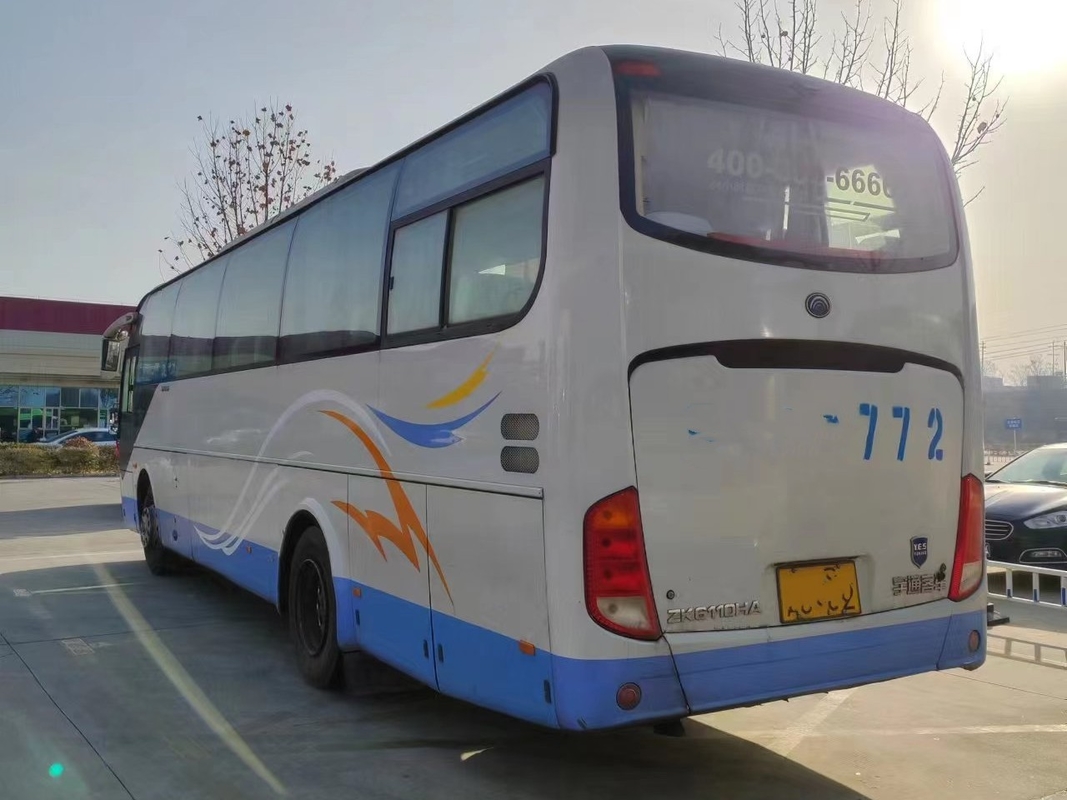 Os ônibus diesel usados endireitam o ônibus do motor de Yuchai da parte traseira de Yutong Zk6110 2+3layout 62seats do ônibus de Steeing