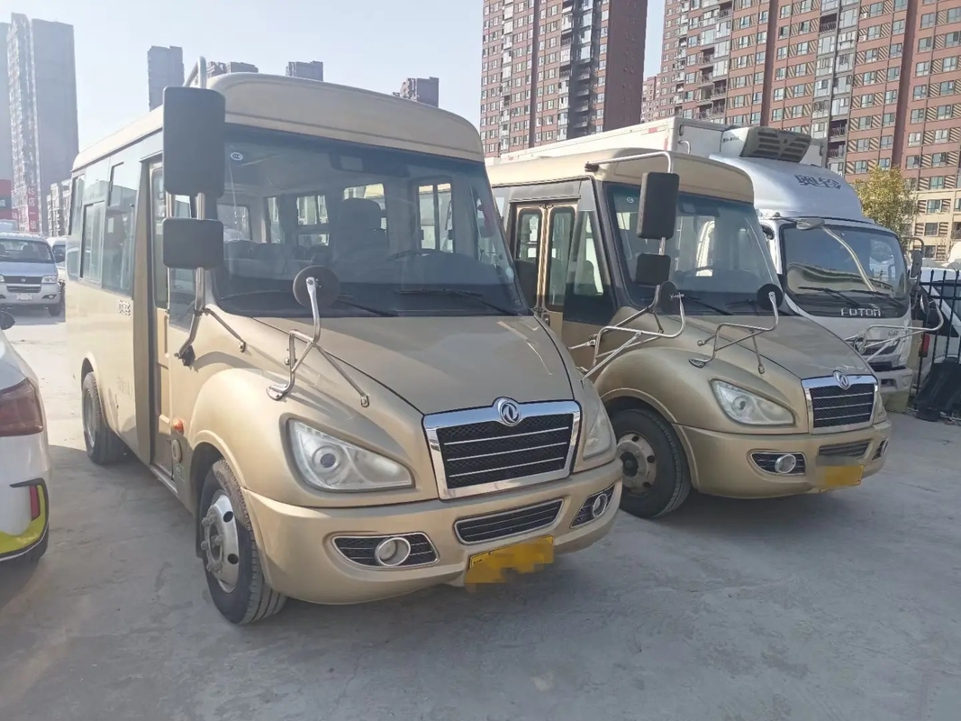 Segunda mão Mini Van Front Engine Folding Gate Slidng Windows 14 Dongfeng usado assentos Mini Bus EQ6550