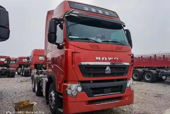 òs reboques da mão 3 pneus da cor vermelha 10 do reboque de trator noun do modo 460hp HOWO da movimentação dos assentos 6×4