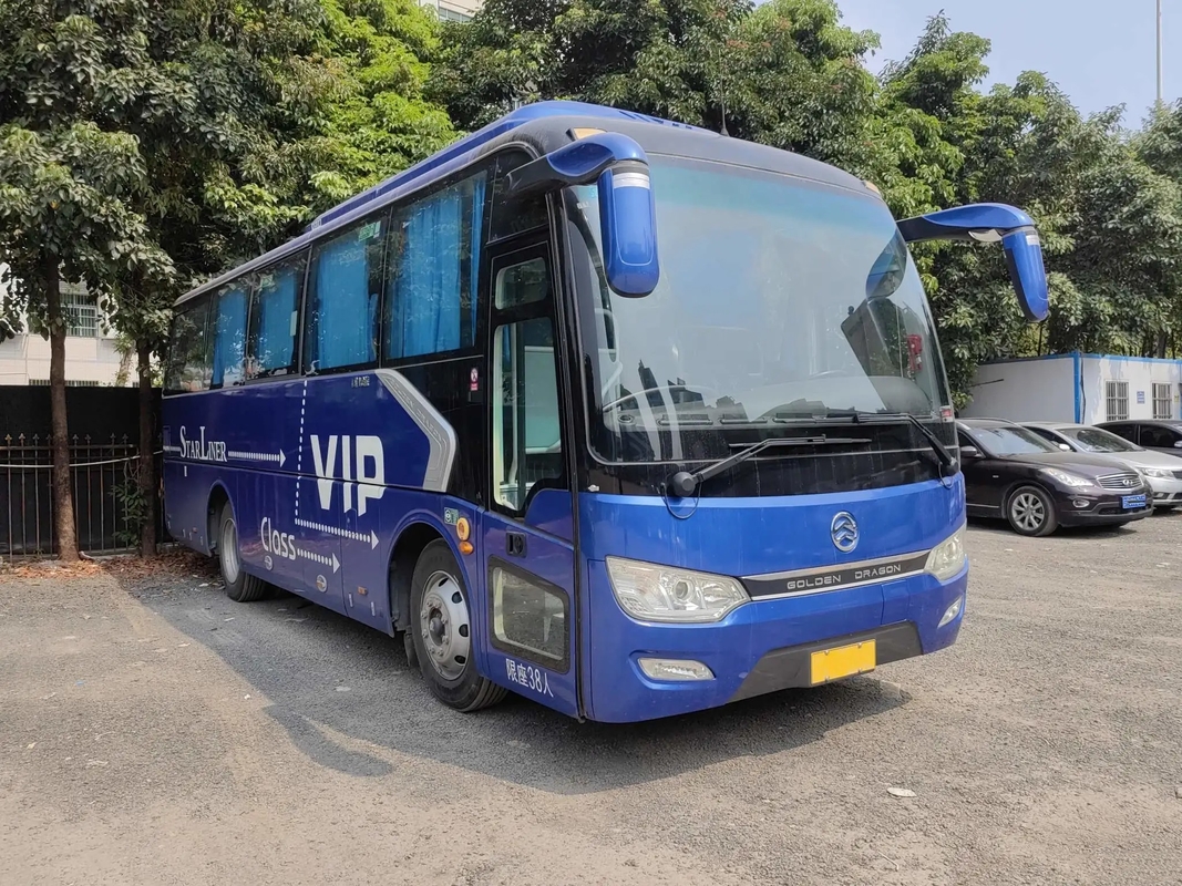 òs assentos do motor 220hp 38 de Yuchai do ônibus da mão que selam a janela 8,7 medidores de Dragon Bus dourado usado XML6887