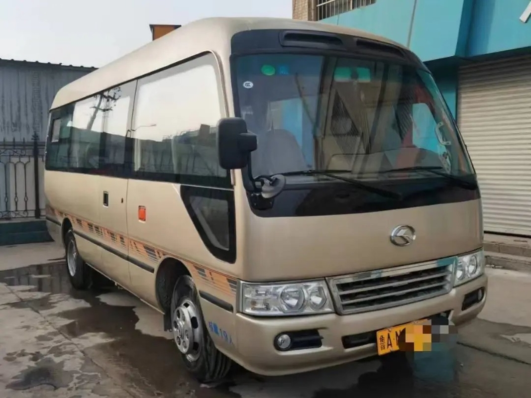 Segunda porta de balanço externo de Front Engine Used Kinglong Coaster XMQ6606 dos assentos do minibus 19 de Seater da mão 17