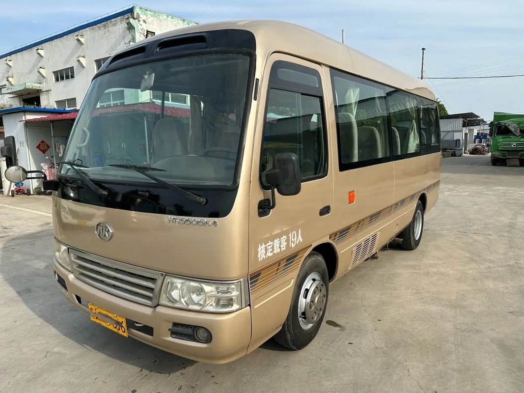 O EURO usado IV dos negociantes do minibus 19 assentos Champagne Color Yuchai Engine 6 mede o ônibus usado HK6606 de Ankai da porta de dobramento