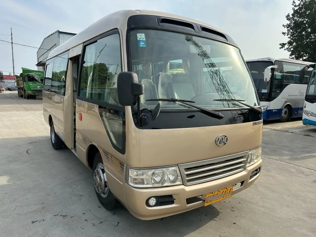 O EURO usado IV dos negociantes do minibus 19 assentos Champagne Color Yuchai Engine 6 mede o ônibus usado HK6606 de Ankai da porta de dobramento