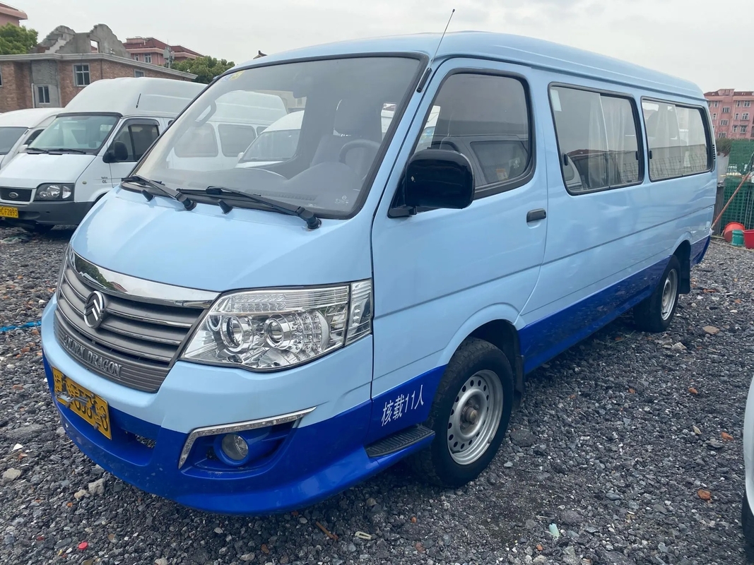 Motor de gasolina dourado LHD de Dragon Hiace XML6532 da cor 11 dos assentos brancos e azuis do minibus usado de 12 Seater