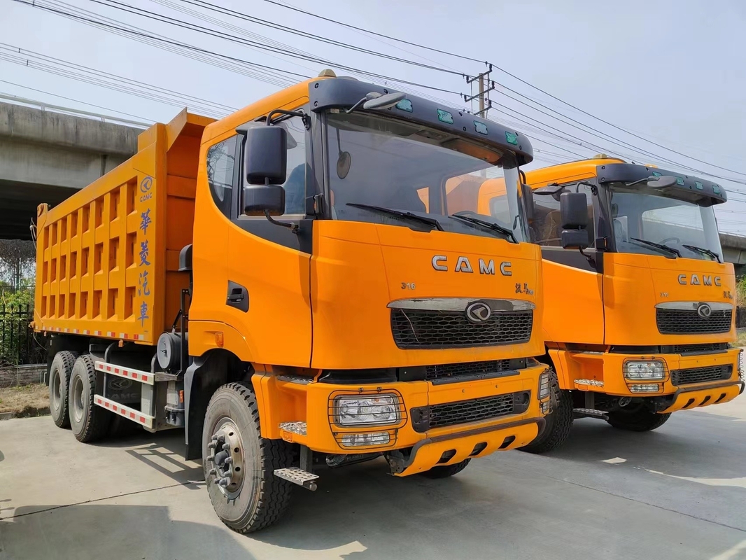Cabeça lisa usada do caminhão basculante resistente comercial dos pneus CAMC do modelo 10 da movimentação dos caminhões basculantes 316hp 6×4