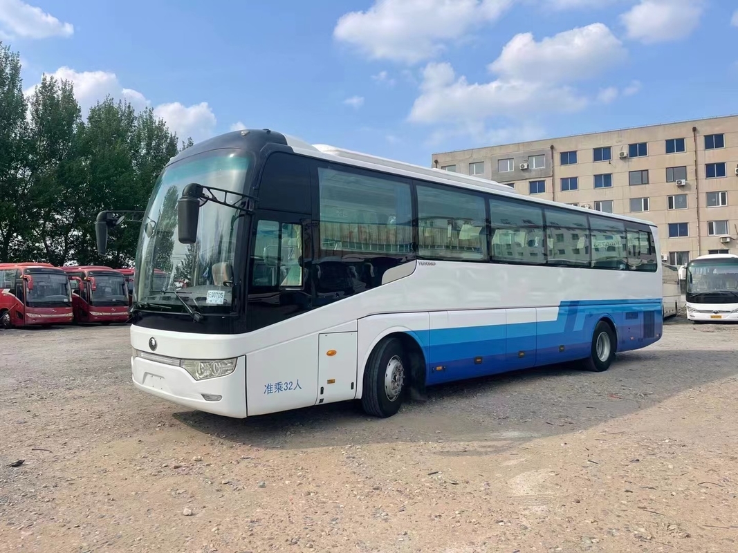Ônibus médio usado ZK6122 de Yutong da mão da cremalheira de bagagem LHD/RHD da porta do motor 336hp de Weichai dos assentos do ônibus 32 do curso ò