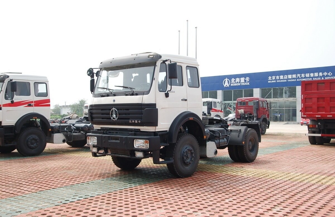 6 Pneus usados camiões de carga média 4 * 2 Beiben cabeça de tractor 300 hp teto plano Euro 3