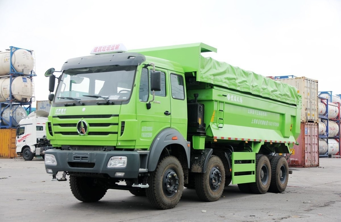 Beiben 8x4 Muck Tipper Usados caminhões pesados Cabina de linha única e meia 12 pneus