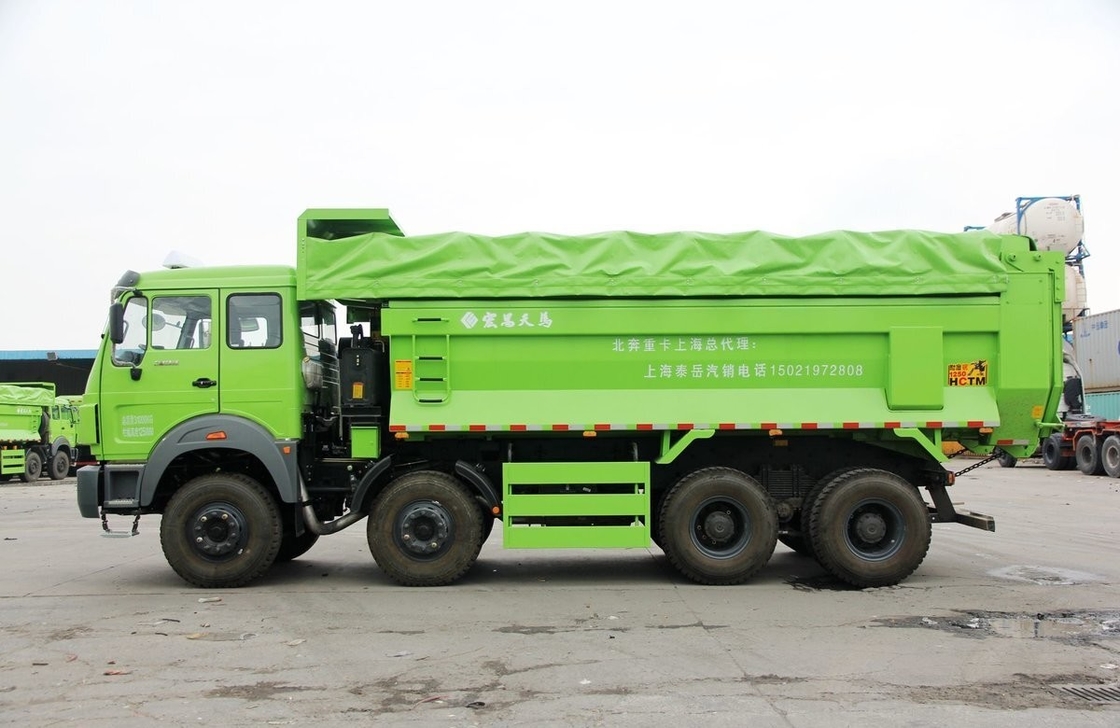 Beiben 8x4 Muck Tipper Usados caminhões pesados Cabina de linha única e meia 12 pneus