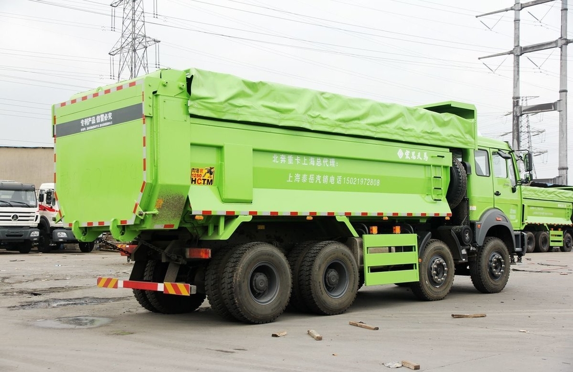 Beiben 8x4 Muck Tipper Usados caminhões pesados Cabina de linha única e meia 12 pneus