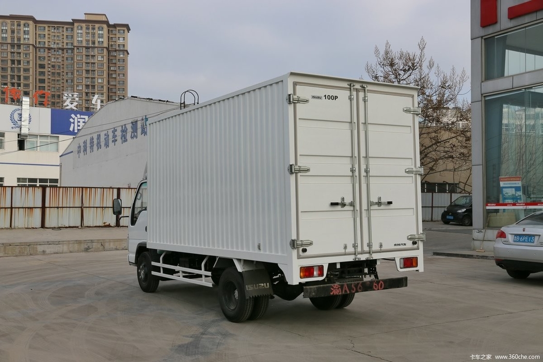 Camião de carga de 15 toneladas Euro 4 Isuzu 4 × 2 Van Camião de caminhão de caminhão 6 Pneus Multi Leaf Springs 35 caixa cúbica