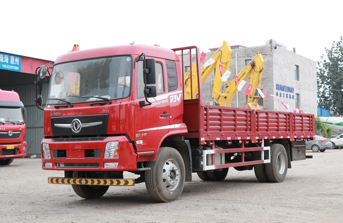 Caminhão de carga de 12 toneladas China Marca Donfeng 4 * 2 Caminhão de caminhão plano Duplo pneus traseiros Direção esquerda