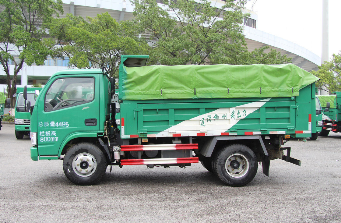 Caminhão usado 4*2 Dongfeng Pequeno Caminhão de descarga Verde Cor Manual de cabine de linha única