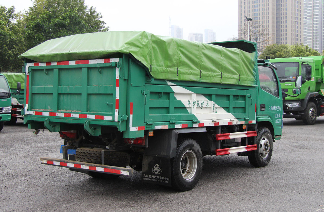 Caminhão usado 4*2 Dongfeng Pequeno Caminhão de descarga Verde Cor Manual de cabine de linha única