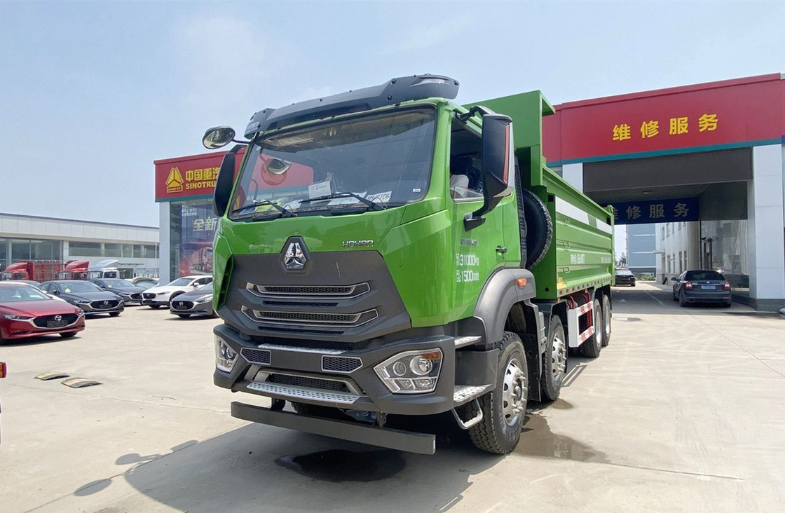 Howo 8x4 caminhão de descarga 340hp Construção urbana Resíduos de transporte 12 rodas Primavera de folha