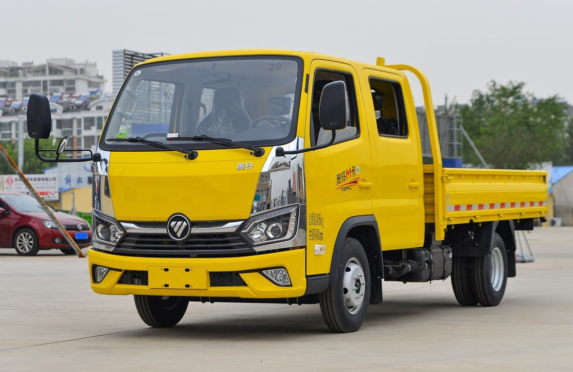 Caminhão de cama Foton Caminhão de caminhão pequeno Caminhão de caminhão duplo 5 lugares Cabine Motor de gasolina 6 pneus LHD