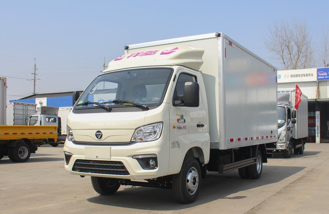 Mini Box Truck 3,7 metros Van Box com 2 portas Cabina única com motor de gasolina 6 pneus