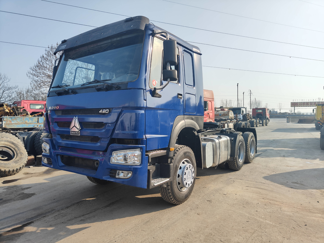 Usados 420 Howo Trens Trator 6*4 Drive Mode 12 Wheels Trailer Head Euro 3 Utilização na África