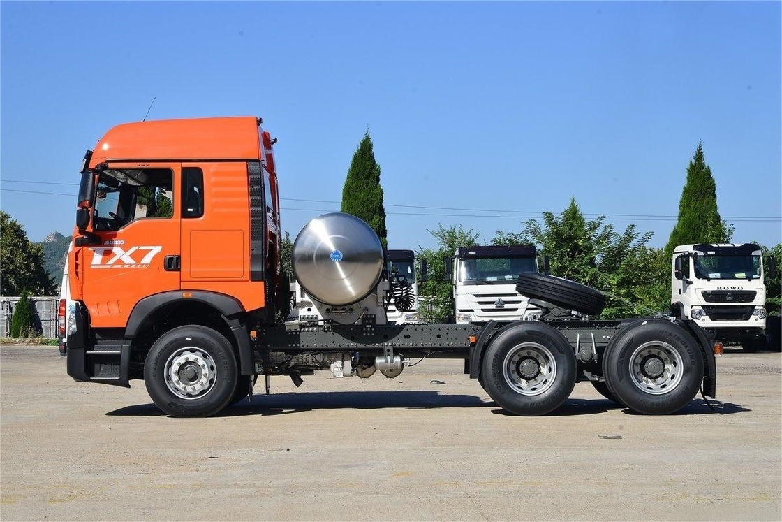 480HP HOWO Tractor National VI Emission Standard Deflector traseiro duplo eixo GNL