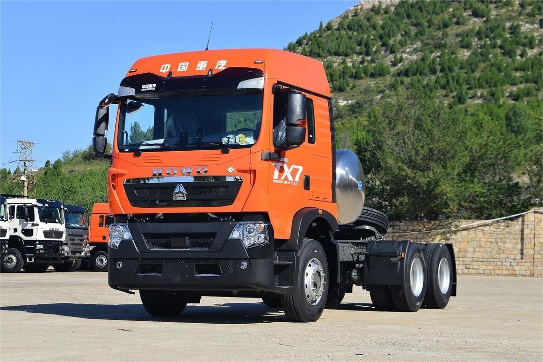 480HP HOWO Tractor National VI Emission Standard Deflector traseiro duplo eixo GNL