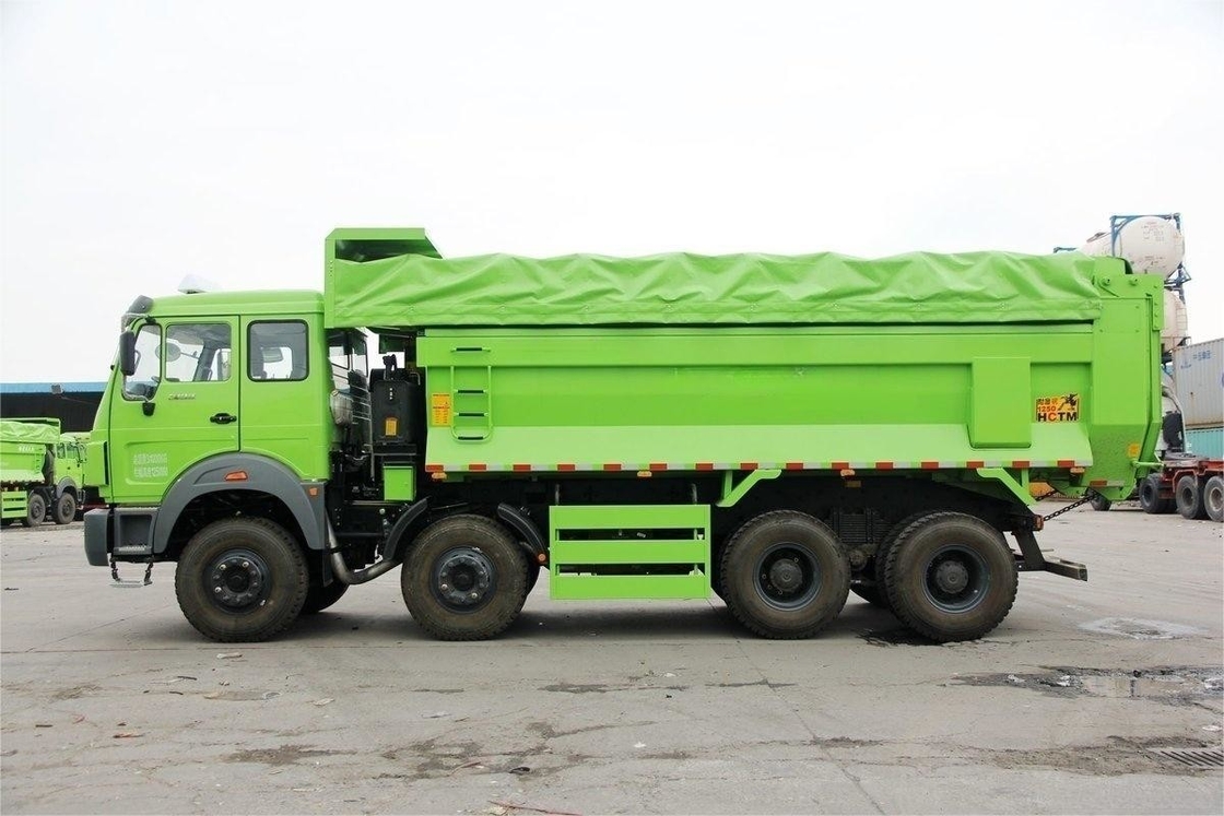 Pequeno caminhão de descarga de Beiben 336HP 8X4 6,4m Nova cobertura de lona ecológica