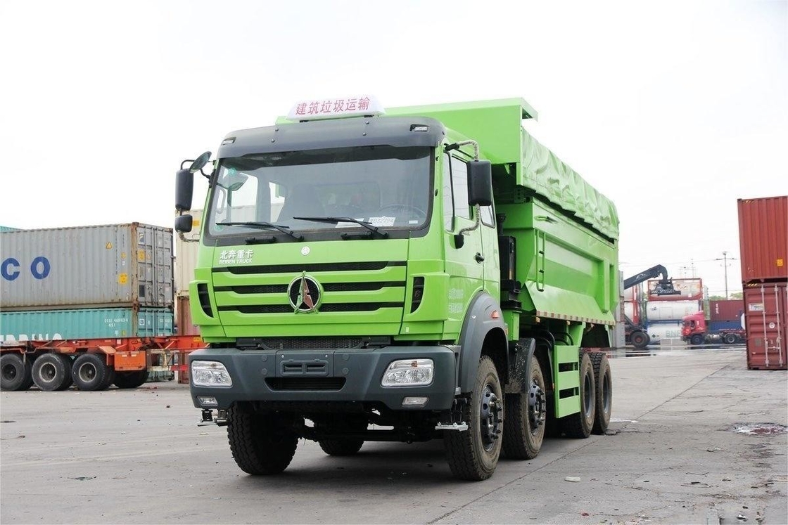 Pequeno caminhão de descarga de Beiben 336HP 8X4 6,4m Nova cobertura de lona ecológica