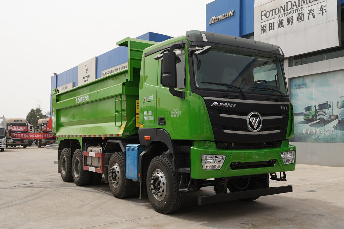 Foton Auman GTL Dump Truck 490HP 8X4 AMT 12 velocidades Automático 6.8m Rear Dump Imagem 360o