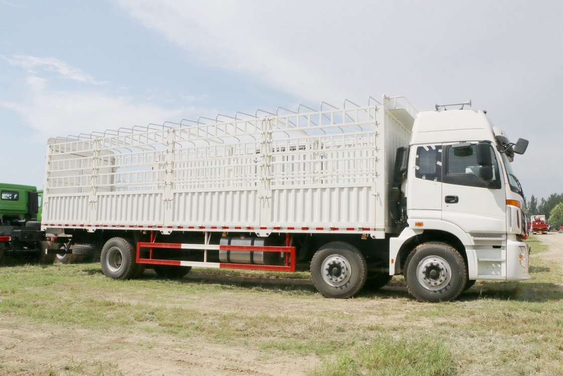 Foton Auman Stake Truck Série 6 Caminhão pesado Diesel de 8 velocidades 245HP 6X2 9,53m Corpo branco