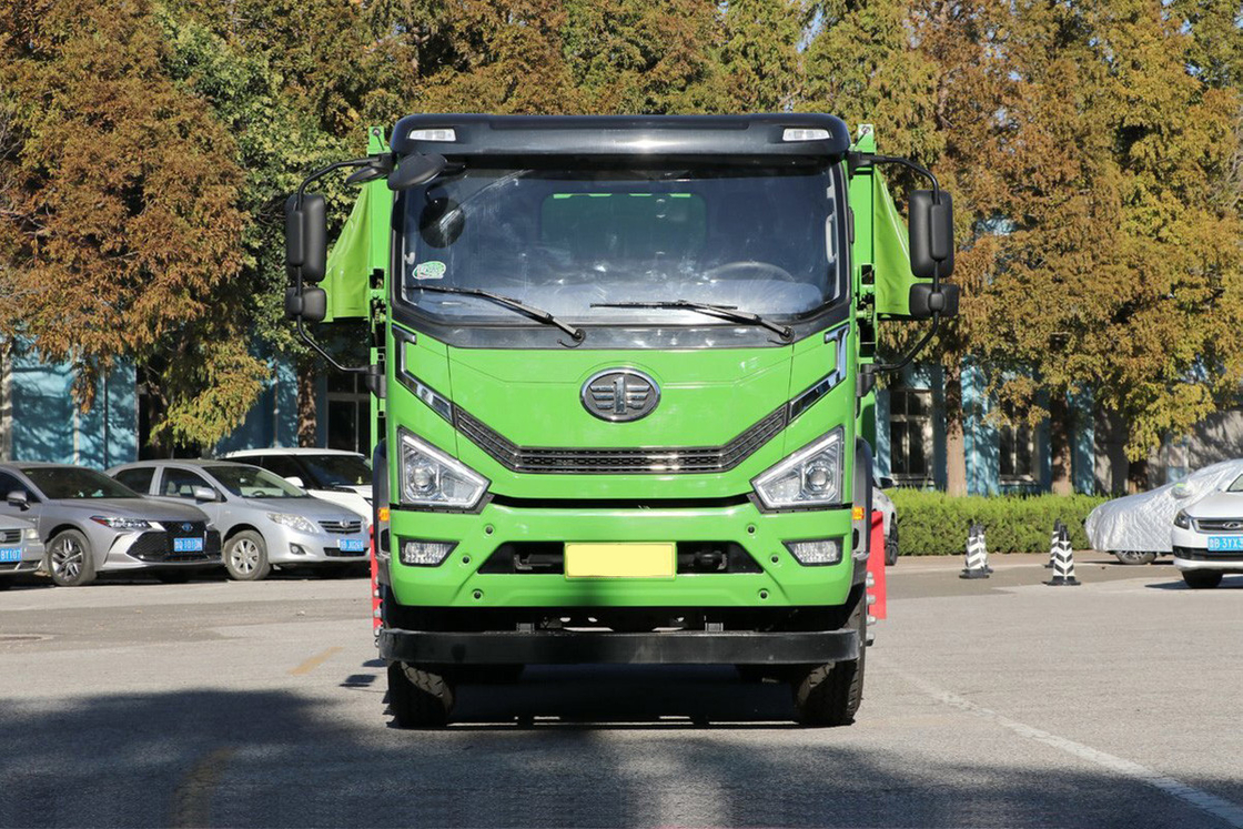 Qingdao Jiefang Dump Truck Tiger 6G 200HP Diesel de 10 velocidades de uma fila e meia 4x2 4m