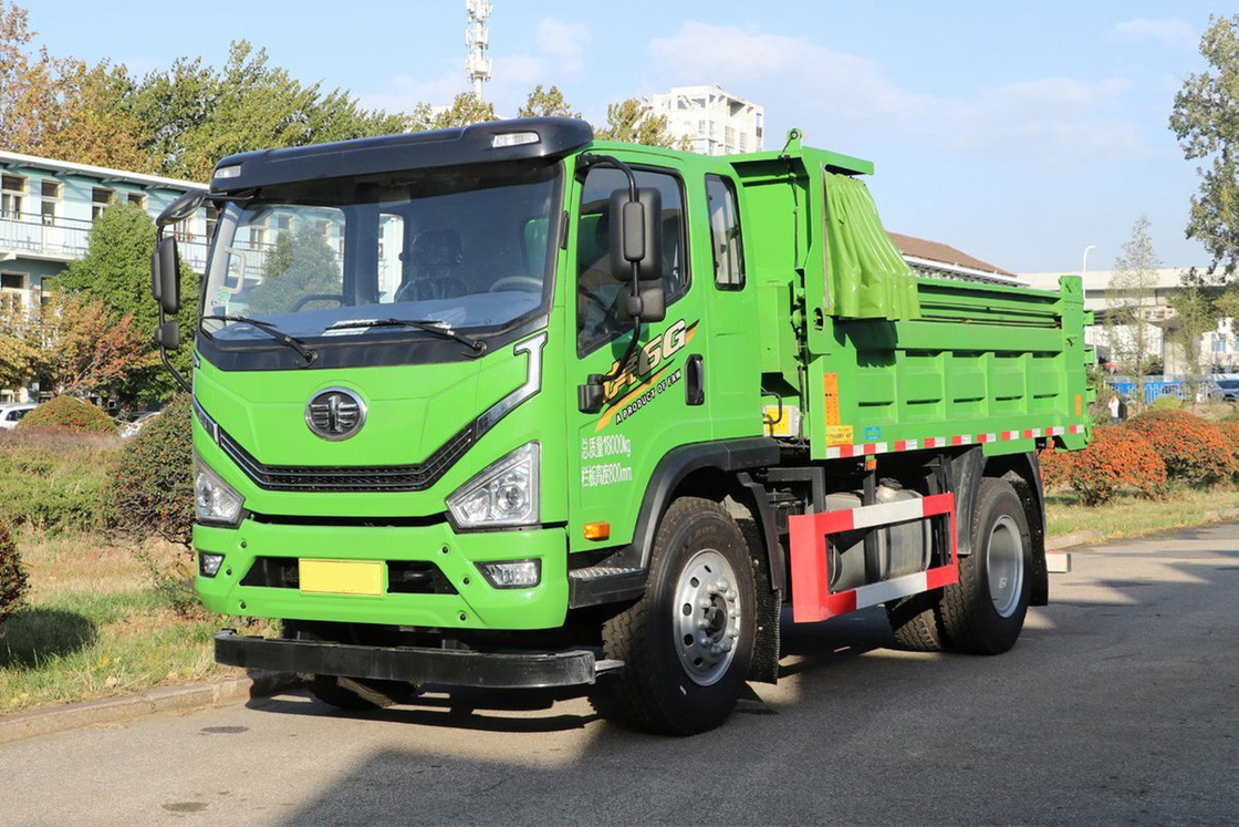 Qingdao Jiefang Dump Truck Tiger 6G 200HP Diesel de 10 velocidades de uma fila e meia 4x2 4m