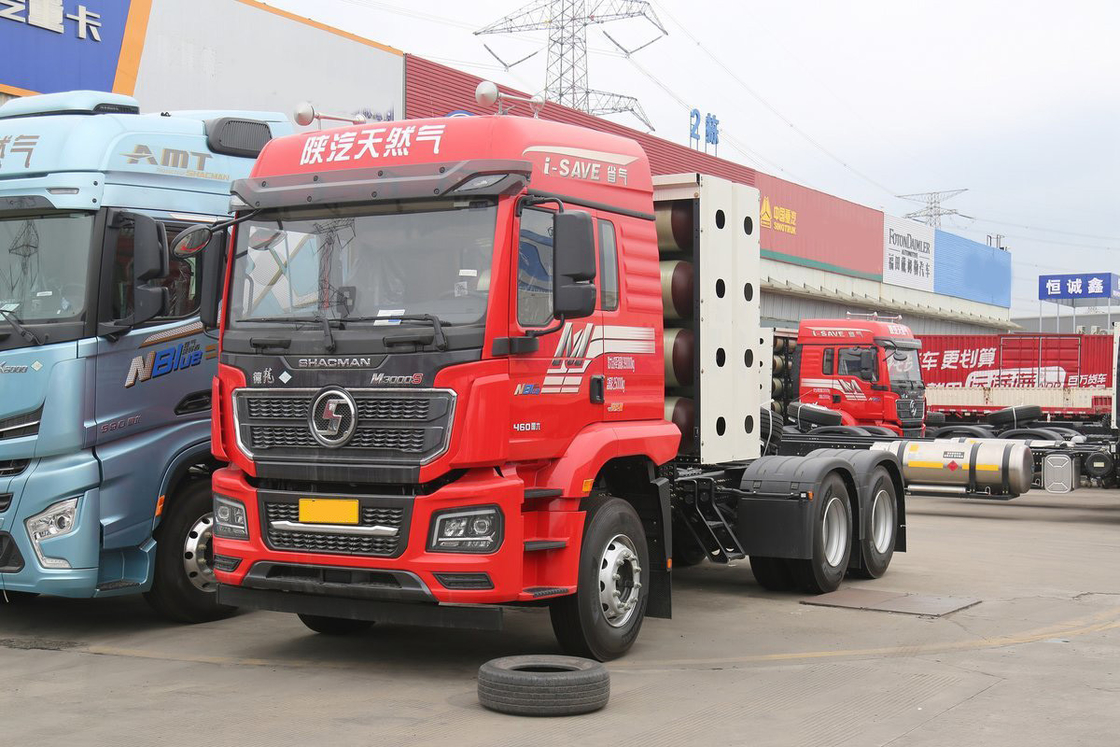 Motor Weichai de meia cadeira de fila única 460HP 6X4 Tractor de GNC de telhado alto Shacman caminhão pesado